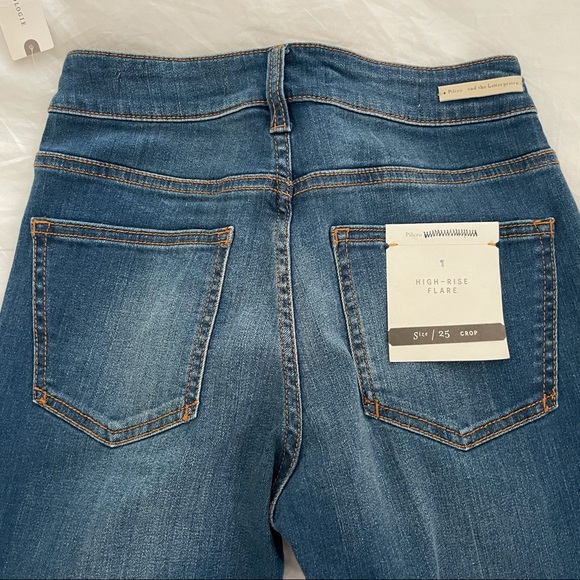NWT Anthropologie Pilcro and the Letterpress High Rise Flare Crop Jeans Size 25 - Picture 3 of 16